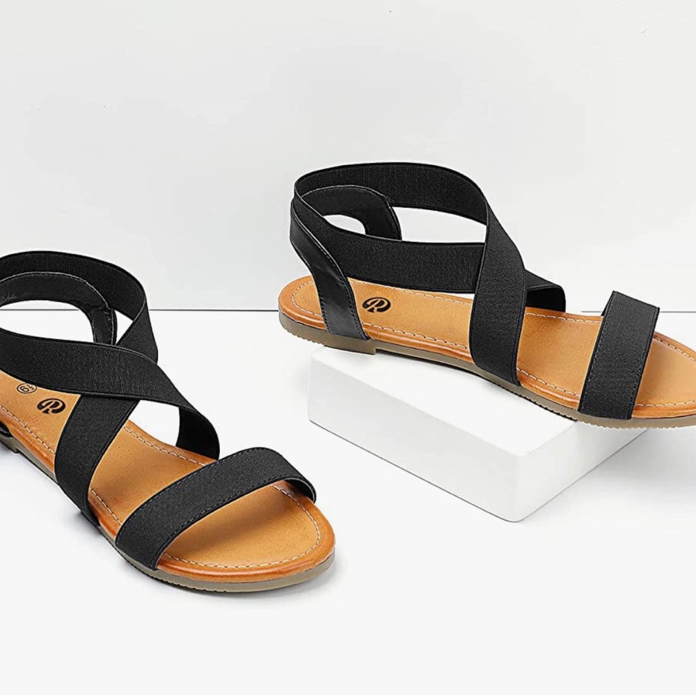 NWT Women’s Rekayla Flat Black Sandals Size 8 - Picture 5 of 7